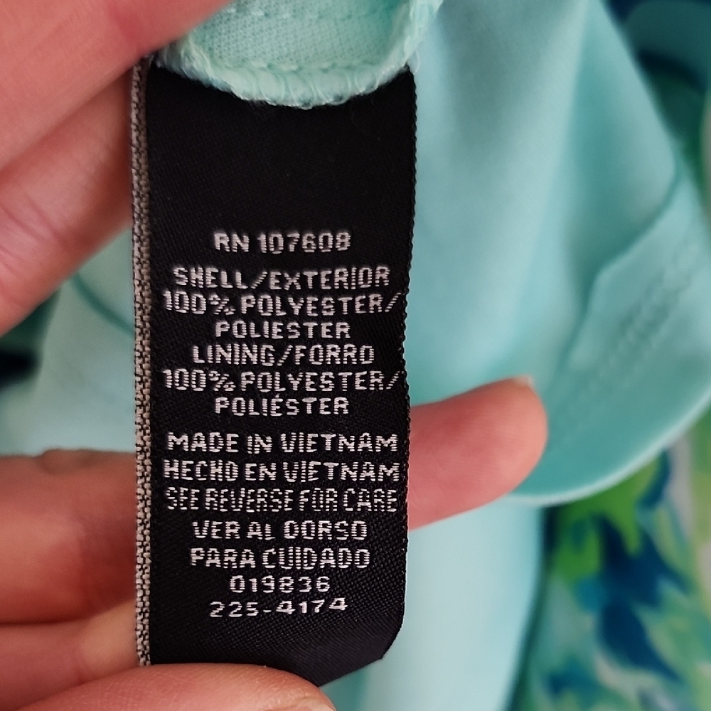 Floral Sleeveless Dress - Blue and Green - Picture 12 of 12